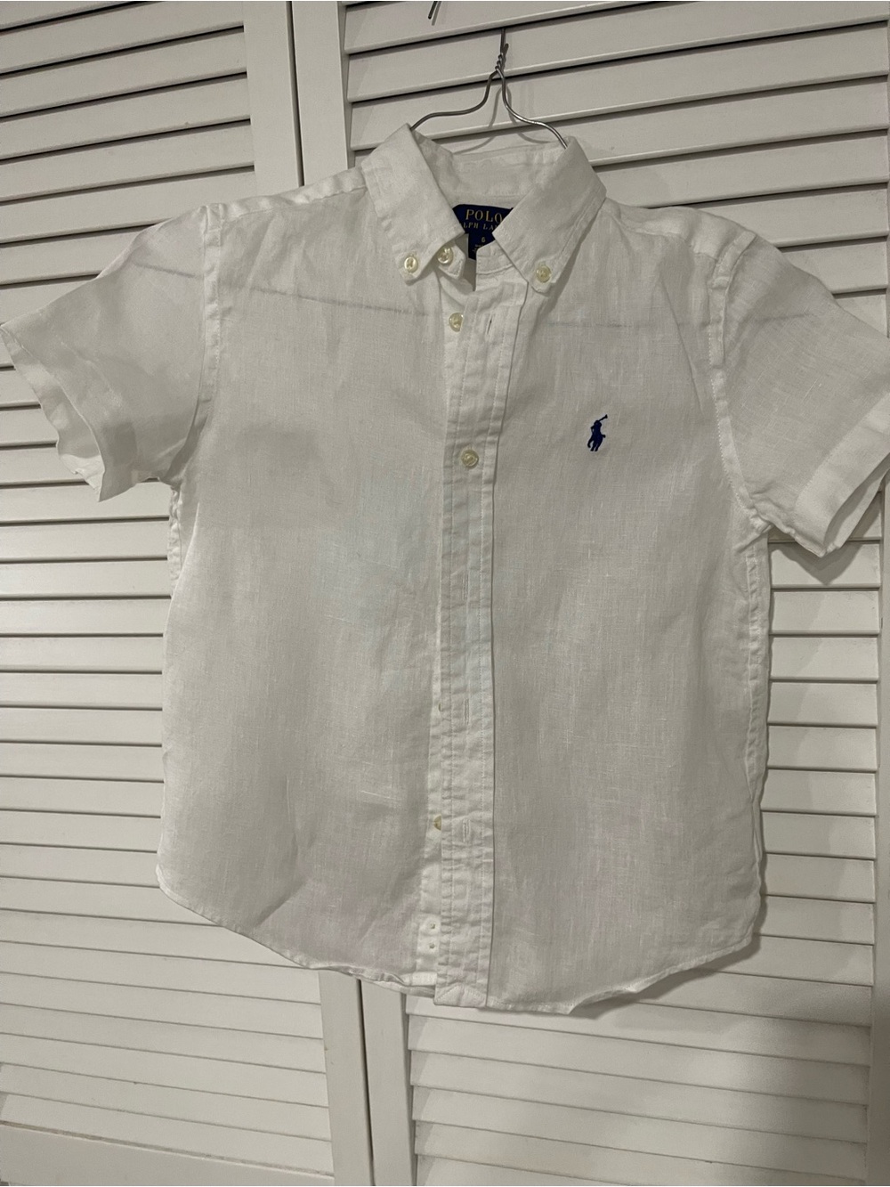Polo by Ralph Lauren White Short-Sleeve Button-Down Shirt with Navy Pony